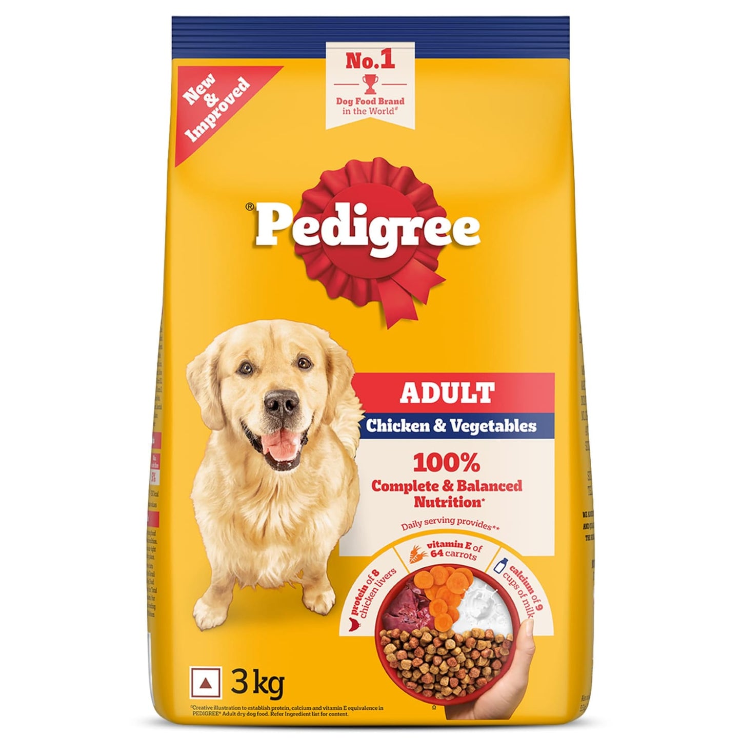 Pedigree Adult Dry Dog Food – Chicken & Vegetables (3kg)