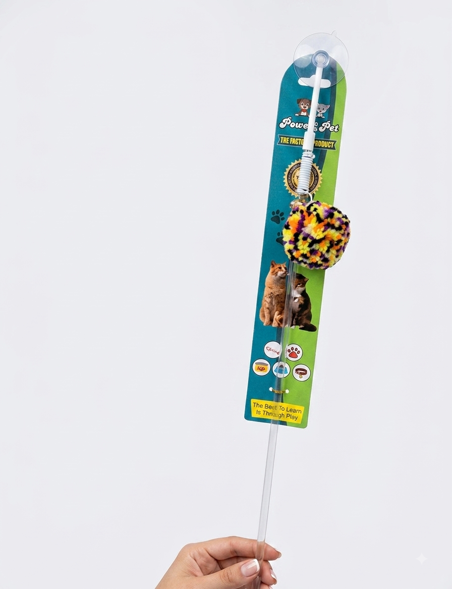 Pom-Pom Cat Teaser Stick