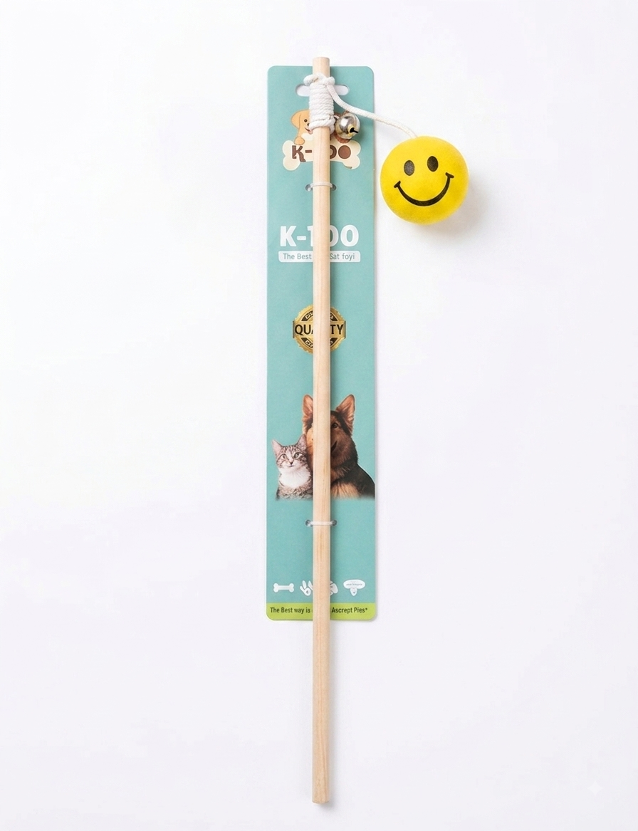 Happy Face Cat Teaser Stick