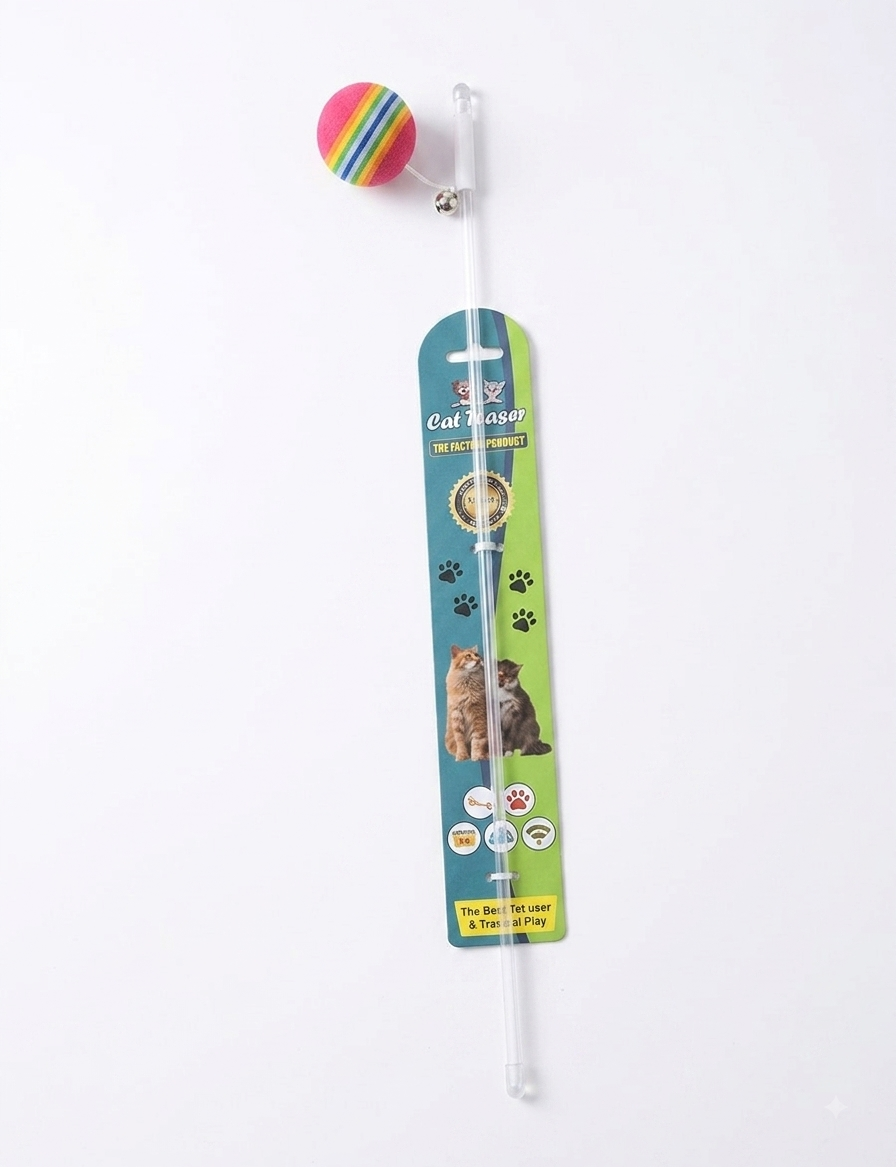 Rainbow Ball Cat Teaser Stick