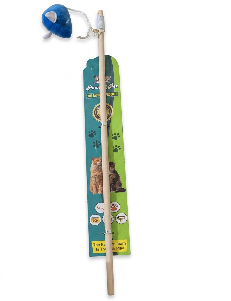 Soft Fur Mouse Cat Teaser Stick