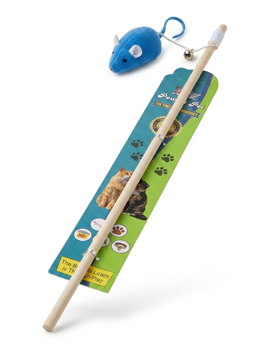 Soft Fur Mouse Cat Teaser Stick