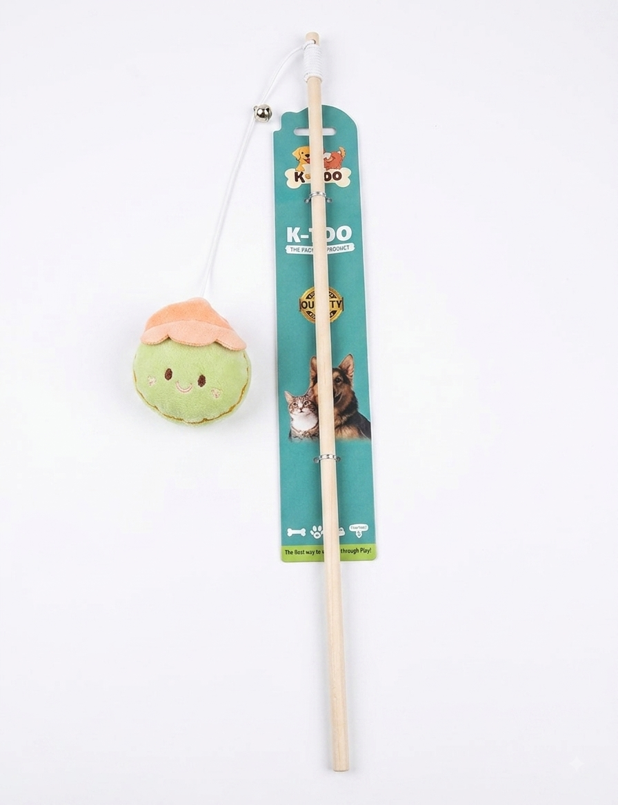 Flower Puff Cat Teaser Stick