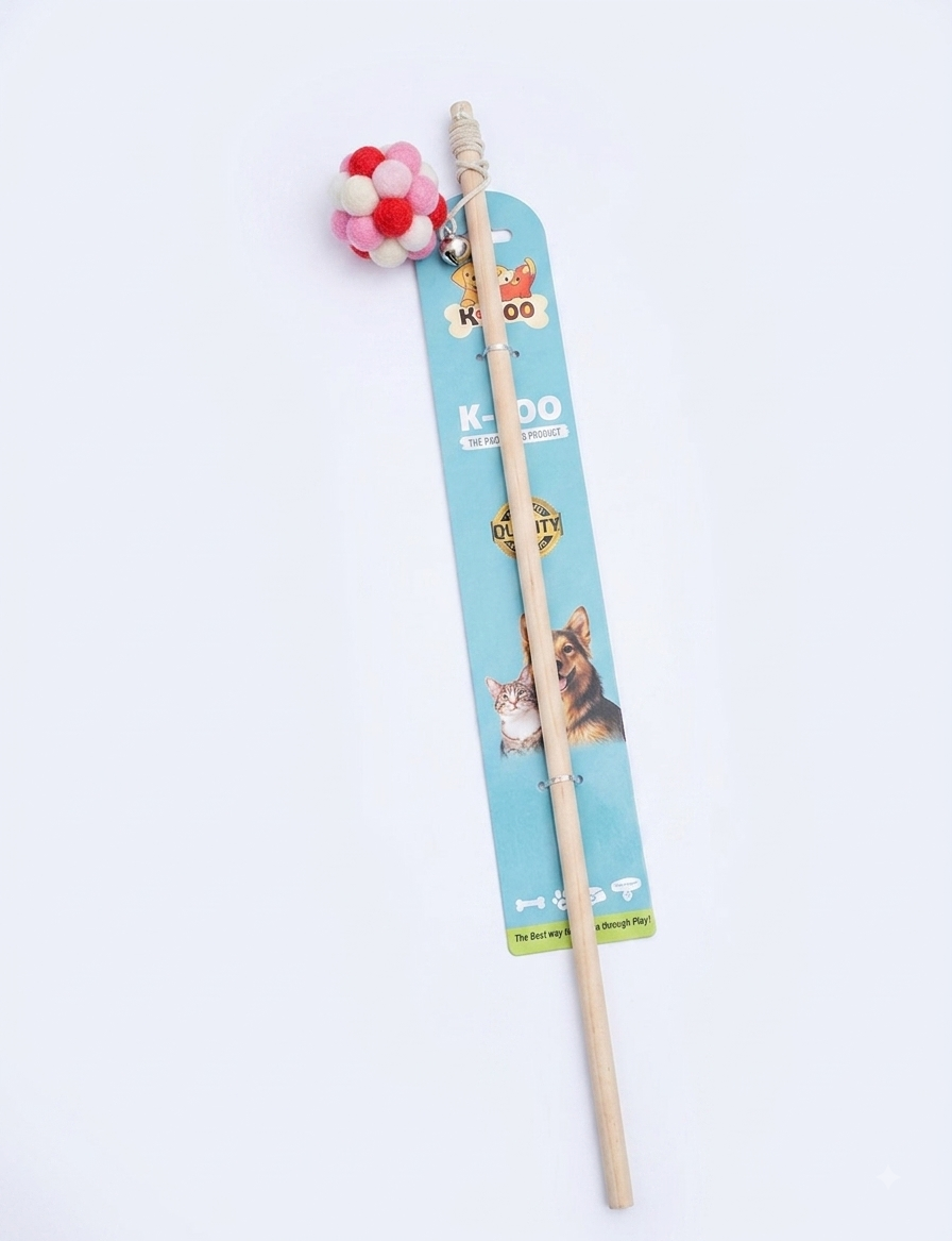 Pom-Pom Play Cat Teaser Stick
