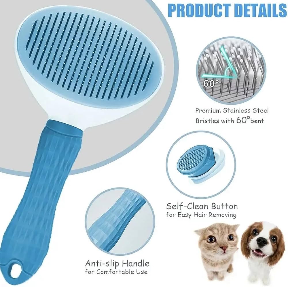 Self-Cleaning Slicker Brush - Round Oval