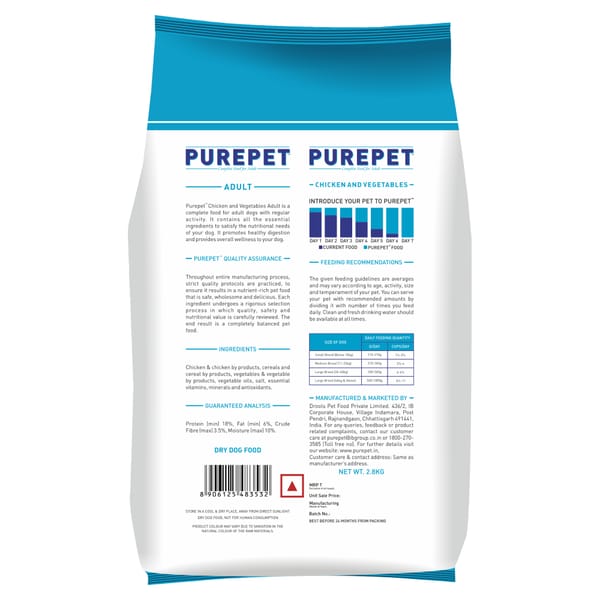 Purepet Chicken & Vegetable Adult Dry Dog Food