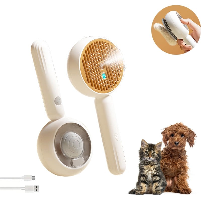 Aqua Glow Rechargeable Pet Spa Slicker Brush