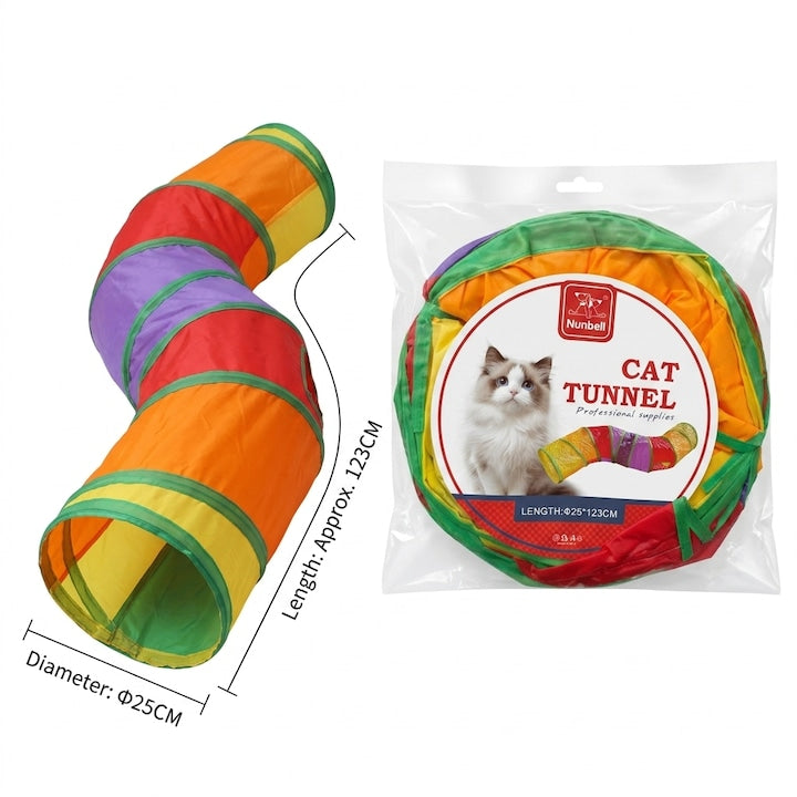 Rainbow Play Curve Tunnel for Cats