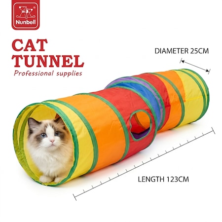 Rainbow Play Curve Tunnel for Cats